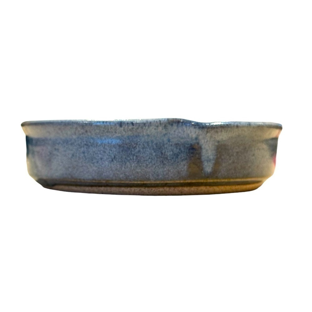 Brie Baking Dish Blue Ombré Speckled Pottery - Picture 2 of 3